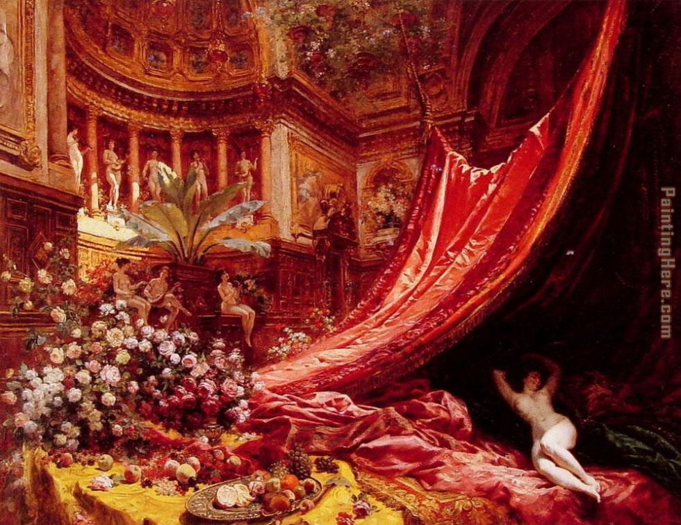 Symphony in Red and Gold painting - Jean Beraud Symphony in Red and Gold art painting